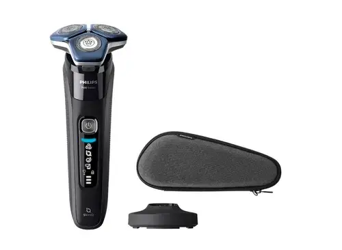 Aparat de ras electric Philips Shaver Seria 7000 S7886/35, Wet&Dry, SkinIQ, Bluetooth, Autonomie 60 minute, 5 W (Gri)
