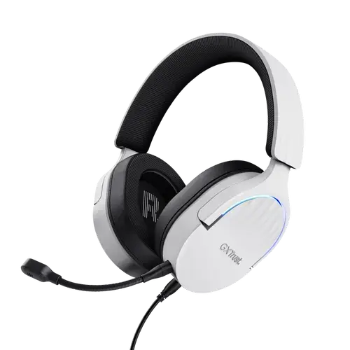 Casti Gaming Trust GXT 490P Fayzo, Cu fir, Microfon, iluminare RGB (Alb)