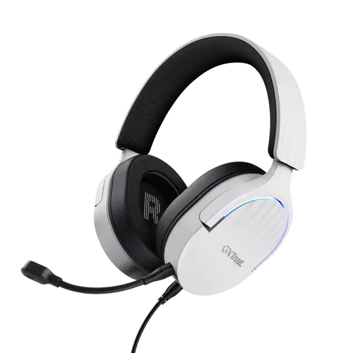 Casti Gaming Trust GXT 490P Fayzo, Cu fir, Microfon, iluminare RGB (Alb)