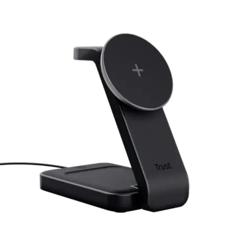 Incarcator wireless Trust 3-in-1 Viro, 15W (Negru)