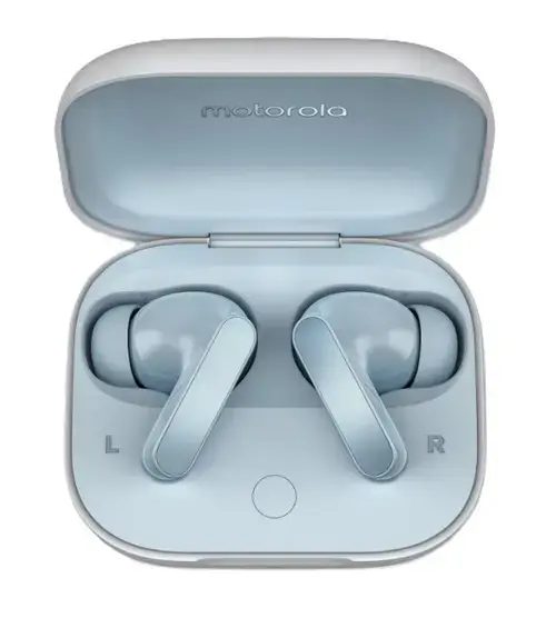 Casti True Wireless Motorola MOTO Buds Guitar, Bluetooth, In-Ear, Smart ANC, Dolby Atmos, Sunet Bose (Albastru deschis)