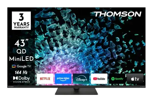 Televizor QD MiniLED Thomson 109 cm (43inch) 43MG7C15, Ultra HD 4K, Smart TV, WiFi, CI+