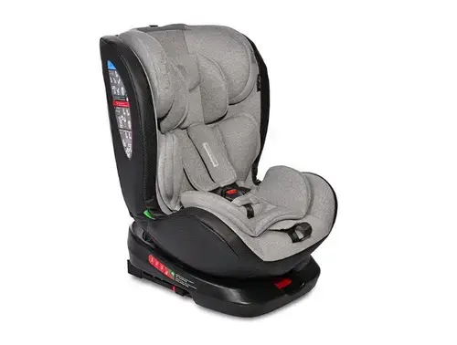 Scaun auto pentru copii Lorelli Nebula, i-Size, Isofix, R129, rotativ 360 grade, 0 luni-12 ani, 40-150 cm, pozitie de somn, reglabil, sistem antibasculare, materiale premium (Gri)