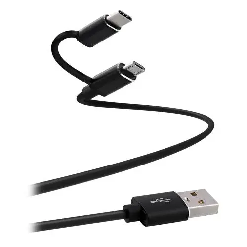 Cablu de date TNB TCUSB2IN1, USB  - microUSB / USB-C, 1m