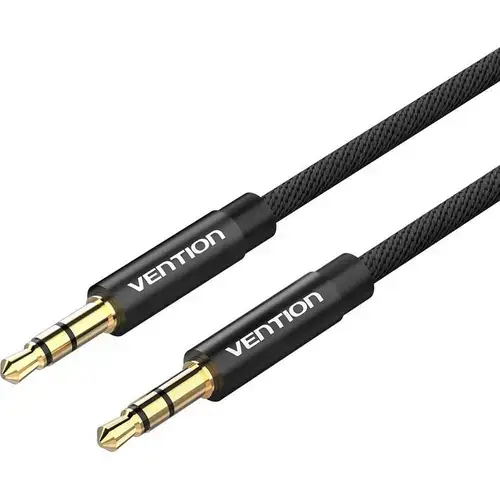 Cablu audio Vention 3.5mm M/M, 0.5m, impletit din tesatura, Negru