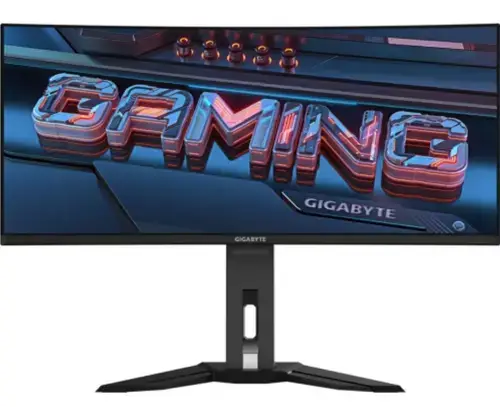 Monitor Gaming OLED Gigabyte 34inch MO34WQC, WQHD (3440 x 1440), HDMI, DisplayPort, Boxe, Ecran curbat, 0.03 ms, 175 Hz (Negru)