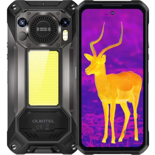 Telefon Mobil Oukitel Oukitel WP61 Ultra Thermal, Procesor MediaTek Dimensity 7025 Octa-Core, Ecran IPS LCD 6.8inch, 12GB RAM, 512GB Flash, Camera Tripla 108 + 8 + Camera termica, 5G, Wi-Fi, Dual SIM, Android (Negru)