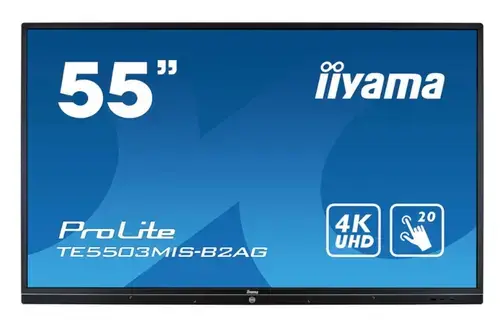 Ecran Profesional IPS LED Iiyama 54.6inch TE5513A-B2AG, UHD (3840 x 2160), HDMI, DisplayPort, Boxe, Touchscreen (Negru)