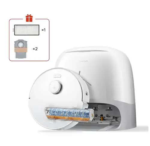 Aspirator robot Roborock Qrevo Curv 2 FlowX, 65 W, 20000Pa, Autonomie 240 minute, Recipient praf 0.32 l, Navigare PreciSense® LiDAR (Alb)