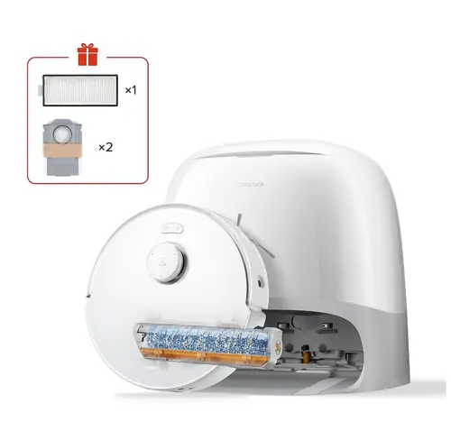 Aspirator robot Roborock Qrevo Curv 2 FlowX, 65 W, 20000Pa, Autonomie 240 minute, Recipient praf 0.32 l, Navigare PreciSense® LiDAR (Alb)