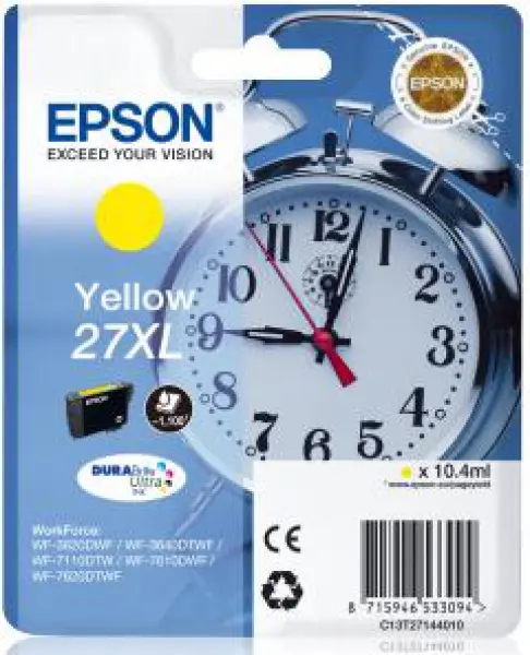 Cartus cerneala Epson 27XL DURABrite Ultra Ink, 1100 pagini (Galben)