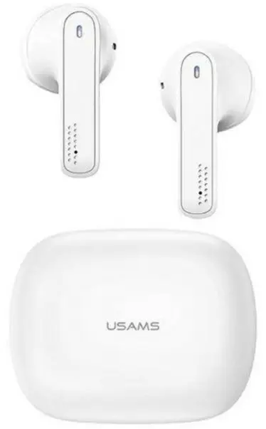 Casti true wireless USAMS BHUSM01, Bluetooth 5.0, Sunet Hi-Fi, Calitate HD, Noise cancelling (Alb)