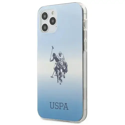 Husa Protectie Spate US Polo Assn  Gradient Collection USHCP12MPCDGBL pentru iPhone 12 / 12 Pro (Albastru)
