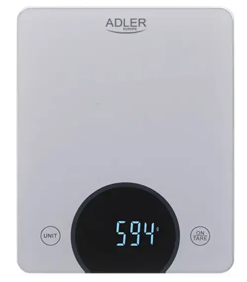 Cantar de bucatarie Adler AD 3173s, 10 kg, LED (Gri)