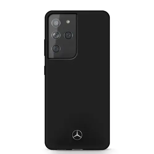 Husa Mercedes Silicone Line Collection pentru Samsung Galaxy S21 Ultra  (Negru)