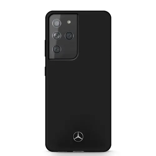 Husa Mercedes Silicone Line Collection pentru Samsung Galaxy S21 Ultra  (Negru)