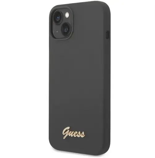 Protectie Spate Guess Metal Logo pentru Apple iPhone 14 Plus (Negru)