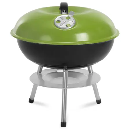 Gratar carbune cu capac Fieldmann FZG 1102G, Suprafata de gatit 34 cm (Negru/Verde)