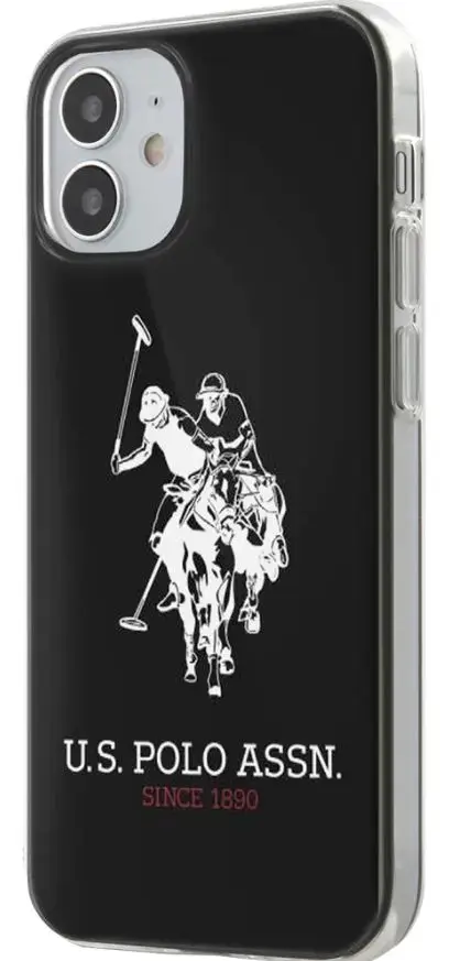 Protectie Spate US Polo Assn Shiny Big Logo USHCP12STPUHRBK pentru Apple Iphone 12 mini (Negru/Alb)