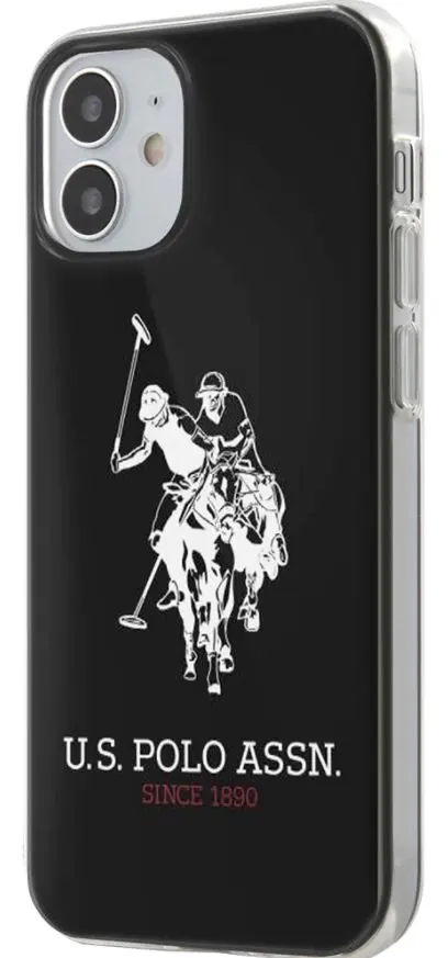 Protectie Spate US Polo Assn Shiny Big Logo USHCP12STPUHRBK pentru Apple Iphone 12 mini (Negru/Alb)