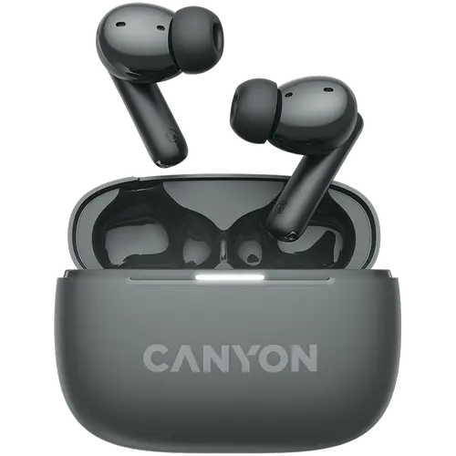 Casti True Wireless CANYON OnGo TWS-10 ANC+ENC, Bluetooth 5.3, ANC, 4 Microfoane, Fast-Pair (Gri)