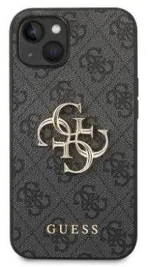 Husa Protectie Spate Guess Leather 4G pentru iPhone 14 (Gri)