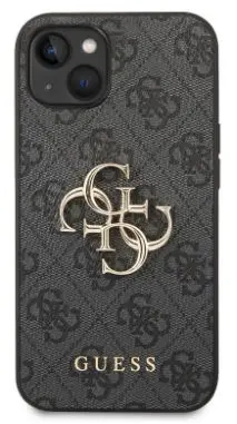 Husa Protectie Spate Guess Leather 4G pentru iPhone 14 (Gri)