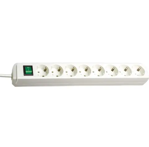 Prelungitor cu comutator Brennenstuhl H05VV-F 3G1.5, 8 prize, 3 m (Alb)