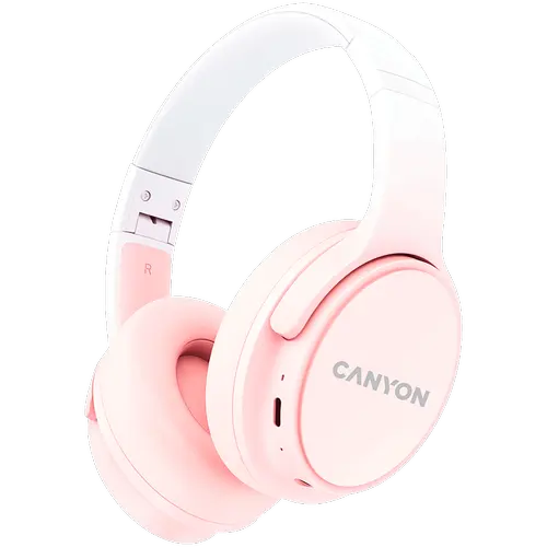 Casti Stereo Wireless CANYON OnRiff 4, Bluetooth 5.3, Autonomie 50 ore, Microfon (Roz)