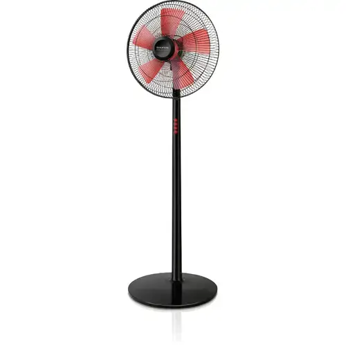 Ventilator cu picior Taurus Boreal 16C Elegance, 50 W, 3 viteze, 40 cm (Negru/Rosu)