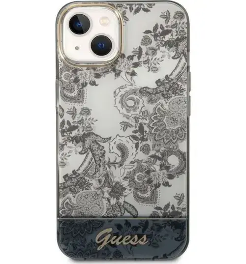 Protectie spate Guess Toile De Jouy Magsafe pentru Apple iPhone 14 Plus (Gri)