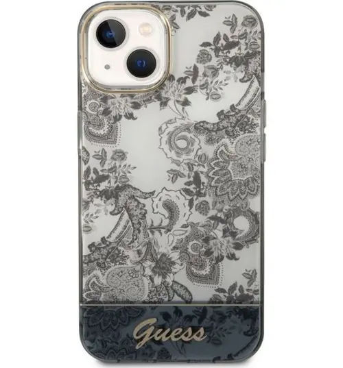 Protectie spate Guess Toile De Jouy Magsafe pentru Apple iPhone 14 Plus (Gri)
