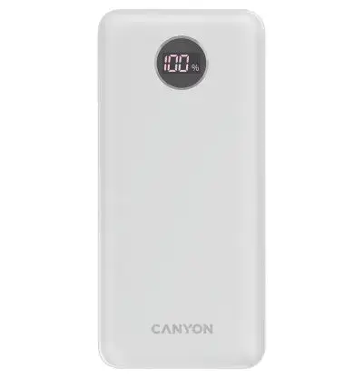 Acumulator Extern Canyon PB-2002, 20000 mAh, 2x USB-A, 1x USB Type-C, PD, 20W (Alb)