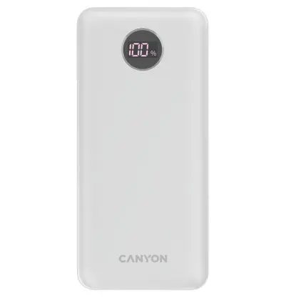 Acumulator Extern Canyon PB-2002, 20000 mAh, 2x USB-A, 1x USB Type-C, PD, 20W (Alb)