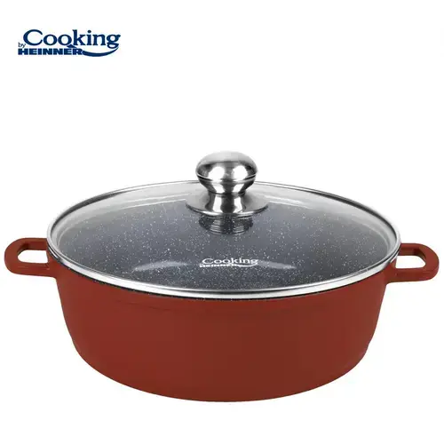 Cratita cu capac HEINNER CALABRIA, 36 x 9.5cm, 8.8L, aluminiu (Maro)