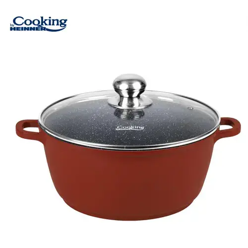 Semioala cu capac HEINNER CALABRIA, 30 x 13.5cm, 1L, aluminiu (Maro)