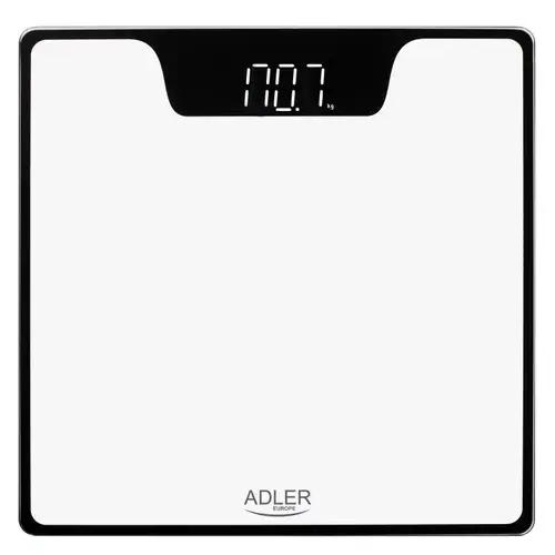 Cantar de baie Adler AD 8174w, max 180 kg, 100 g, Sticla securizata (Alb)