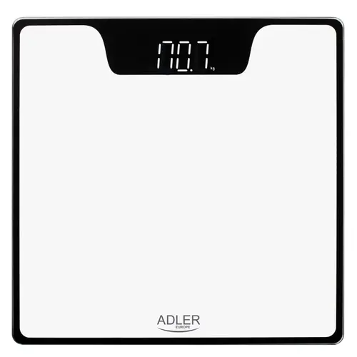 Cantar de baie Adler AD 8174w, max 180 kg, 100 g, Sticla securizata (Alb)
