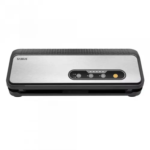 Aparat de vidat si sigilat Samus SEALMASTER, 110 W, Cutter integrat, Latime de lucru 300 mm, Putere maxima de vidare 80 Kpa, Conexiune la vid extern (Inox/Negru)