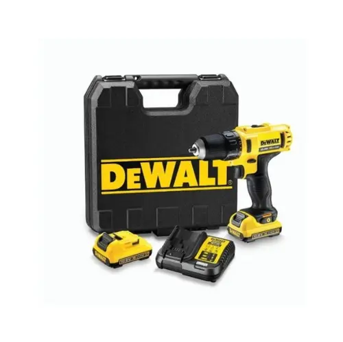 Set Masina de gaurit si insurubat DeWalt DCD710D2-QW, 2 acumuatori Li-Ion, 10.8 V, 2.0 Ah, 24 nm, incarcator, valiza (Galben/Negru)