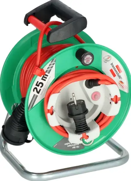 Derulator Brennenstuhl 1098550001, IP 44, 1 priza, 23+2 m (Verde/Rosu)