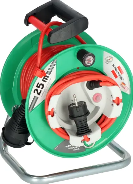 Derulator Brennenstuhl 1098550001, IP 44, 1 priza, 23+2 m (Verde/Rosu)