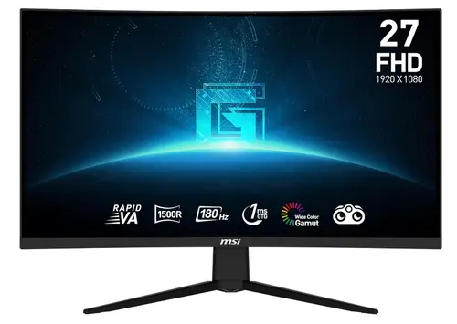 Monitor Gaming Rapid VA LED MSI 27inch G27C3F, Full HD (1920 x 1080), HDMI, DisplayPort, Ecran curbat, 180 Hz, 1 ms (Negru)