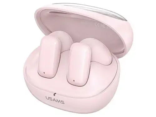Casti True Wireless In-Ear USAMS Seria TD, Bluetooth 5.3, HFP, Microfon, Control apel/Mut (Roz)