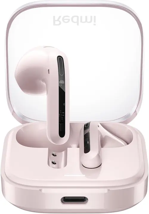 Casti True Wireless Xiaomi Redmi Buds 6 Active BHR8395GL, Bluetooth 5.4, IPX4, Microfon cu anulare zgomot (Roz/Transparent)