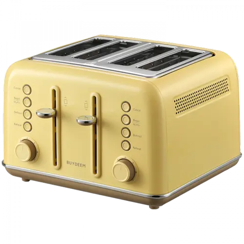 Prajitor de paine BUYDEEM DT640E-MY/EU, 1800 W, 4 felii, 7 trepte rumenire, 5 functii (Galben)