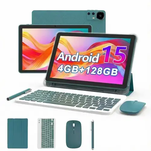 Tableta Extralink CP31, Ecran 10.1inch, 4GB RAM, 128GB Flash, 2Mpx+8Mpx, Bluetooth, Wi-Fi, Android 15 + Set accesorii (Albastru)