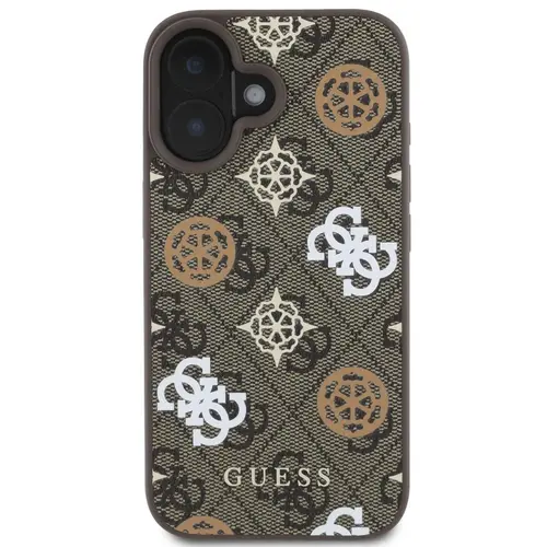 Husa Protectie Spate Guess GUHMP16SP4PWPW PU 4G Peony MagSafe pentru Apple iPhone 16 (Maro)