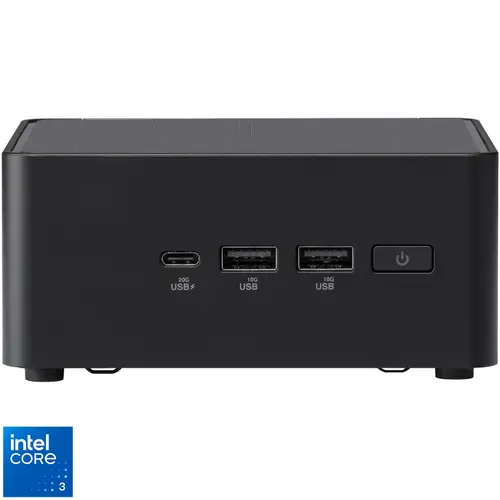 Calculator Barebone Asus NUC 14 Pro RNUC14RVHI300002I cu procesor Intel® Core™ 3 100U pana la 4.7 GHz, fara RAM, fara stocare, Intel® Graphics, No OS, EU cord (Negru)