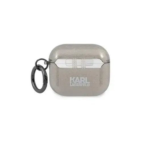 Husa Airpods 3 Karl Lagerfeld Glitter Karl's Head (Negru)